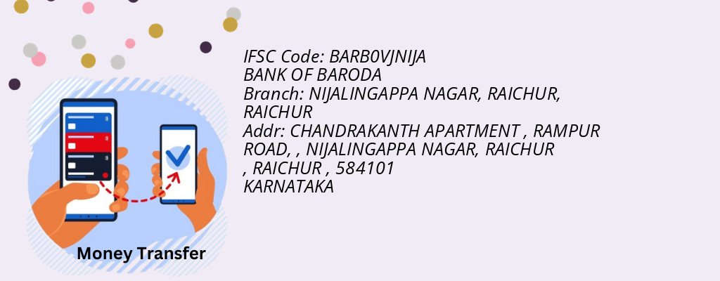 Find BANK OF BARODA IFSC Code RAICHUR - NIJALINGAPPA NAGAR, RAICHUR Branch