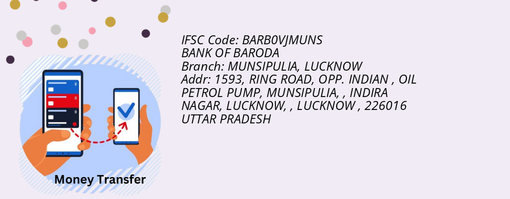 Find BANK OF BARODA IFSC Code LUCKNOW - MUNSIPULIA Branch