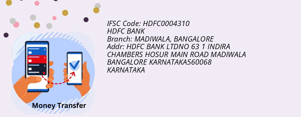 Find HDFC BANK IFSC Code BANGALORE - MADIWALA Branch