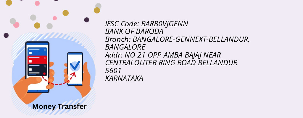 Find BANK OF BARODA IFSC Code BANGALORE - BANGALORE-GENNEXT-BELLANDUR Branch