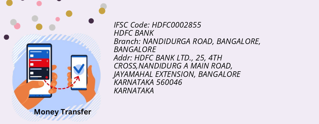 Find HDFC BANK IFSC Code BANGALORE - NANDIDURGA ROAD, BANGALORE Branch