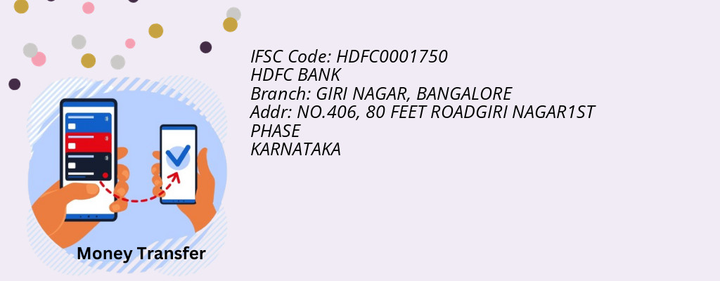 Find HDFC BANK IFSC Code BANGALORE - GIRI NAGAR Branch