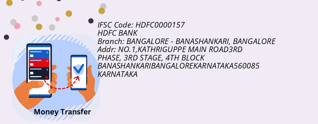 Find HDFC BANK IFSC Code BANGALORE - BANGALORE - BANASHANKARI Branch