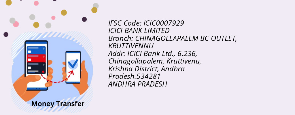 Find ICICI BANK IFSC Code KRUTTIVENNU - CHINAGOLLAPALEM BC OUTLET Branch Find ICICI BANK IFSC Code KRUTTIVENNU - CHINAGOLLAPALEM BC OUTLET Branch