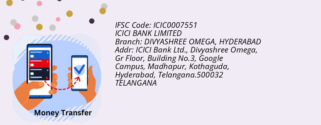 Find ICICI BANK IFSC Code HYDERABAD - DIVYASHREE OMEGA Branch