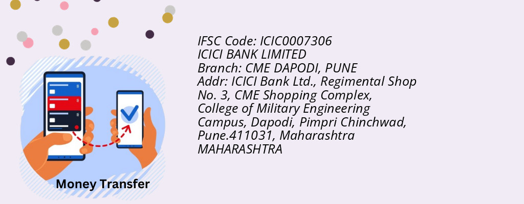 Find ICICI BANK IFSC Code PUNE - CME DAPODI Branch