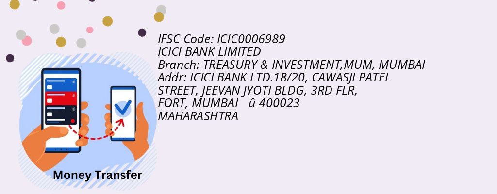 Find ICICI BANK IFSC Code MUMBAI - TREASURY & INVESTMENT,MUM Branch