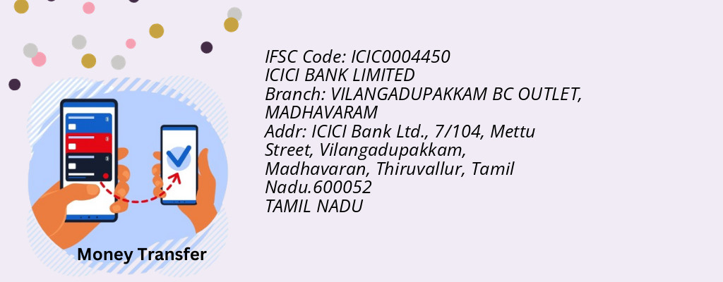 Find ICICI BANK IFSC Code MADHAVARAM - VILANGADUPAKKAM BC OUTLET Branch