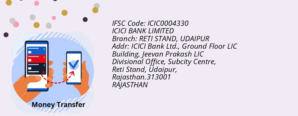Find ICICI BANK IFSC Code UDAIPUR - RETI STAND Branch
