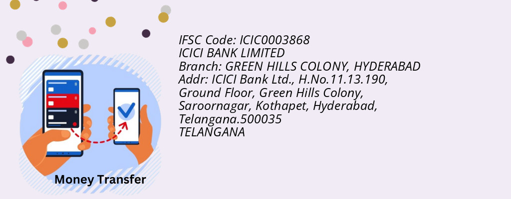 Find ICICI BANK IFSC Code HYDERABAD - GREEN HILLS COLONY Branch Find ICICI BANK IFSC Code HYDERABAD - GREEN HILLS COLONY Branch
