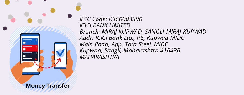 Find ICICI BANK IFSC Code SANGLI-MIRAJ-KUPWAD - MIRAJ KUPWAD Branch