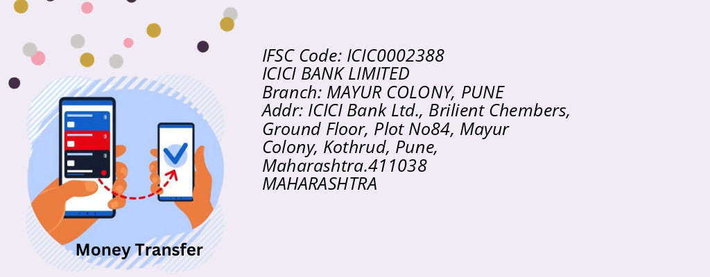 Find ICICI BANK IFSC Code PUNE - MAYUR COLONY Branch