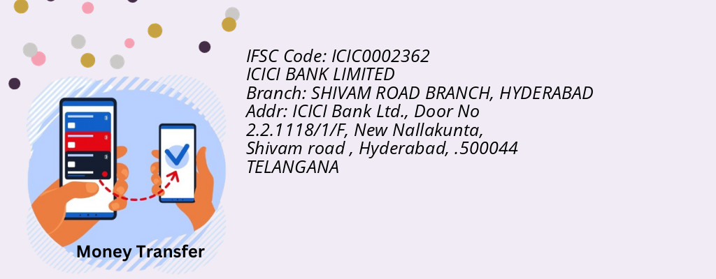 Find ICICI BANK IFSC Code HYDERABAD - SHIVAM ROAD BRANCH Branch