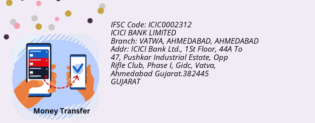 Find ICICI BANK IFSC Code AHMEDABAD - VATWA, AHMEDABAD Branch