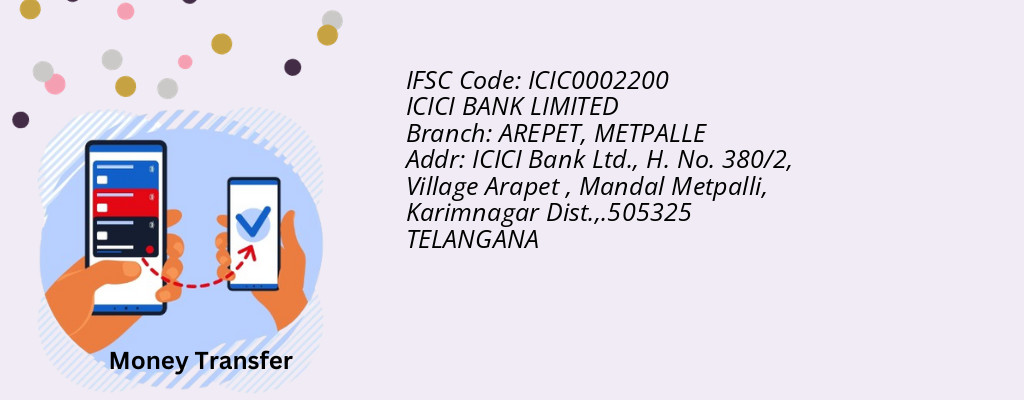 Find ICICI BANK IFSC Code METPALLE - AREPET Branch
