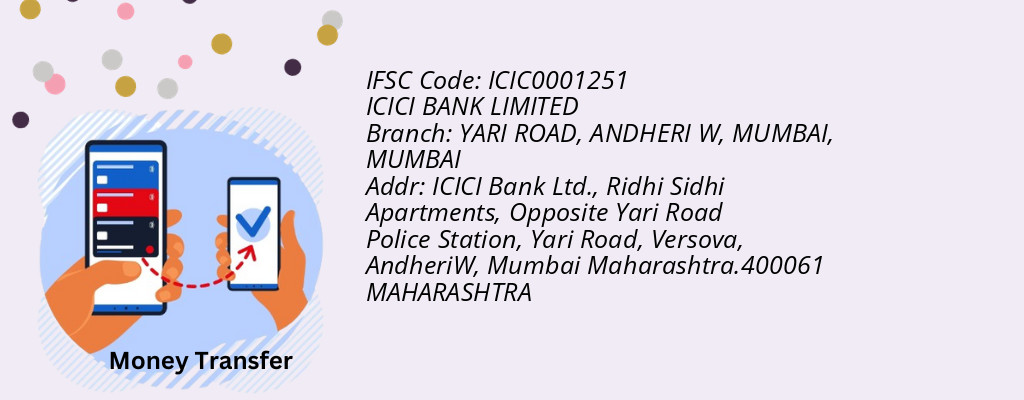 Find ICICI BANK IFSC Code MUMBAI - YARI ROAD, ANDHERI W, MUMBAI Branch