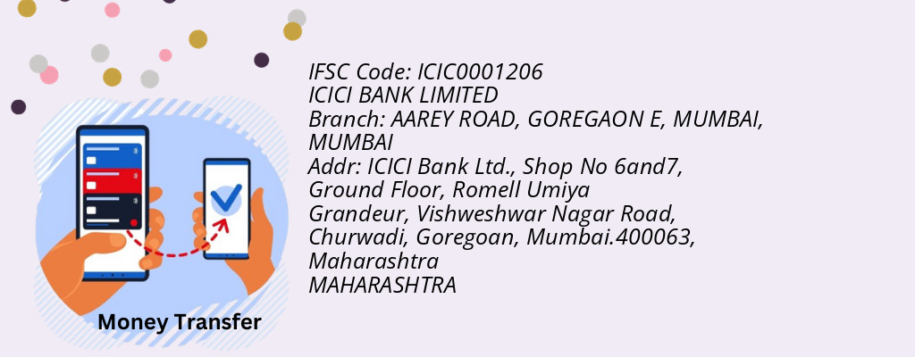 Find ICICI BANK IFSC Code MUMBAI - AAREY ROAD, GOREGAON E, MUMBAI Branch