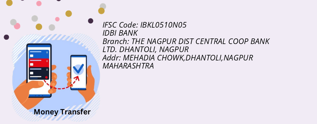 Find IDBI BANK IFSC Code NAGPUR - THE NAGPUR DIST CENTRAL COOP BANK LTD. DHANTOLI Branch
