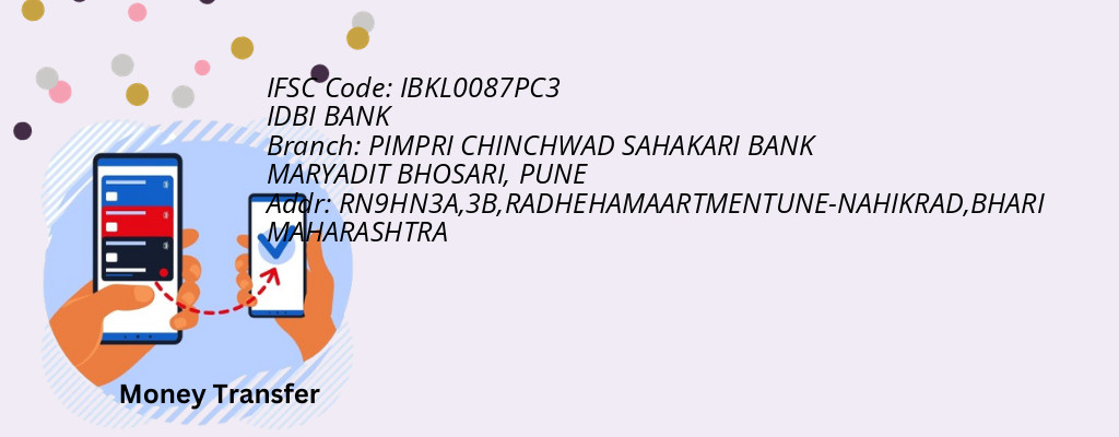 Find IDBI BANK IFSC Code PUNE - PIMPRI CHINCHWAD SAHAKARI BANK MARYADIT BHOSARI Branch