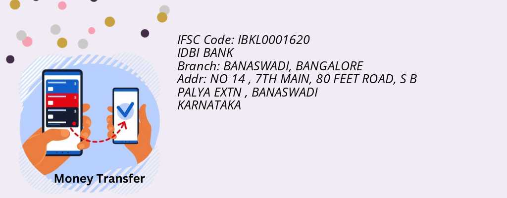 Find IDBI BANK IFSC Code BANGALORE - BANASWADI Branch