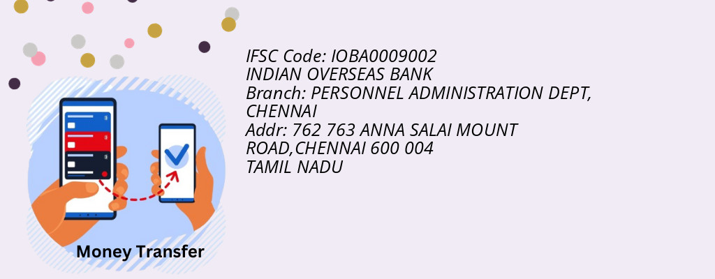 Find INDIAN OVERSEAS BANK IFSC Code CHENNAI - PERSONNEL ADMINISTRATION DEPT Branch