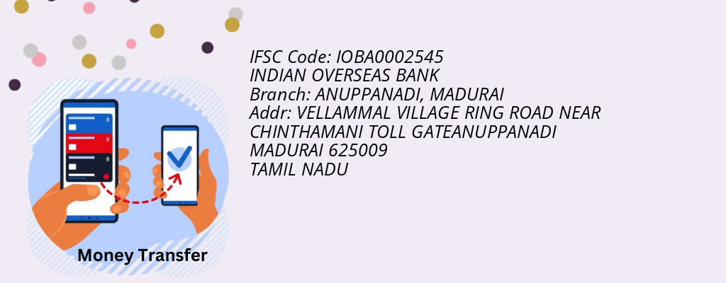 Find INDIAN OVERSEAS BANK IFSC Code MADURAI - ANUPPANADI Branch