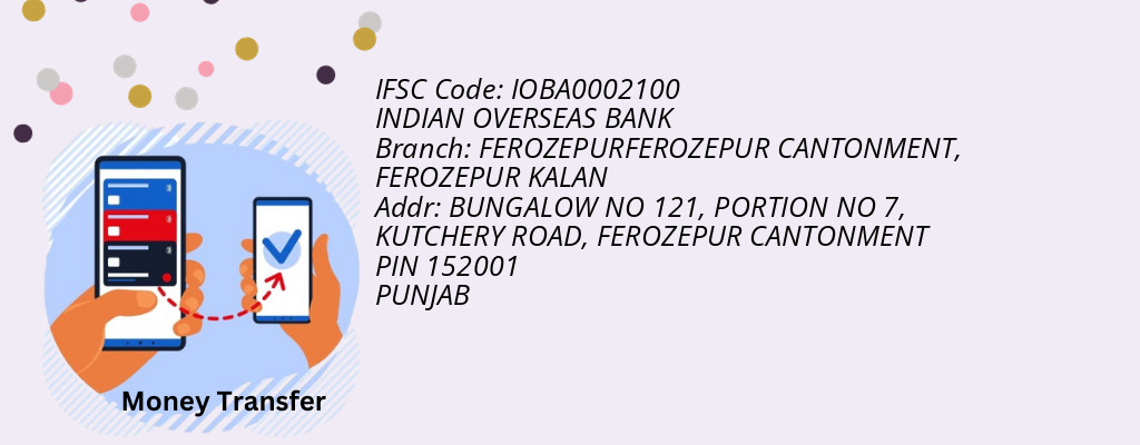 Find INDIAN OVERSEAS BANK IFSC Code FEROZEPUR KALAN - FEROZEPURFEROZEPUR CANTONMENT Branch