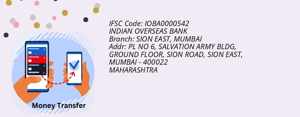 Find INDIAN OVERSEAS BANK IFSC Code MUMBAI - SION EAST Branch